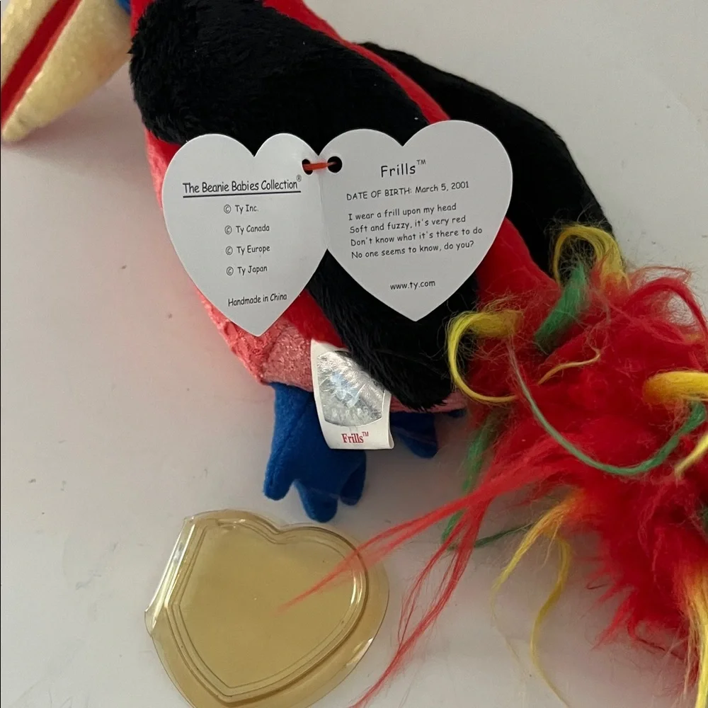 Ty Vibrant Red and Black Toucan Bird Toy